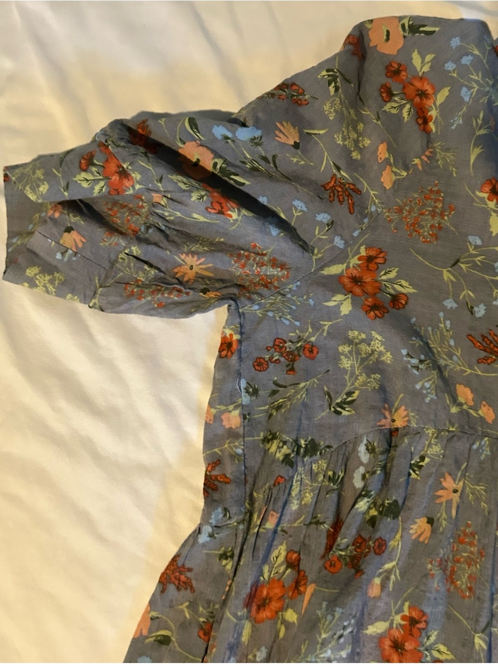 NATURAL LIFE Blue Floral Collared Button-Front Midi Dress - Picture 7 of 12